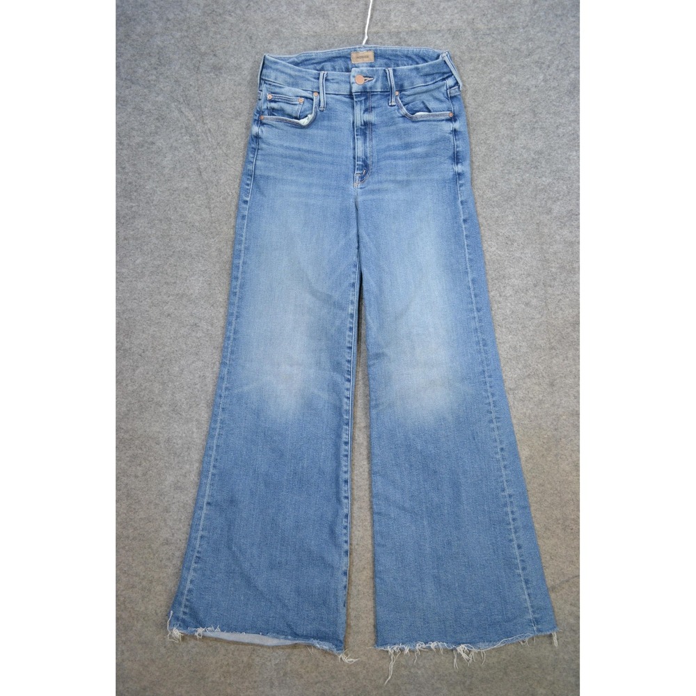 Mother The Roller Jeans Womens 27 Blue Riding The Cliffside Wide Leg Denim USA
